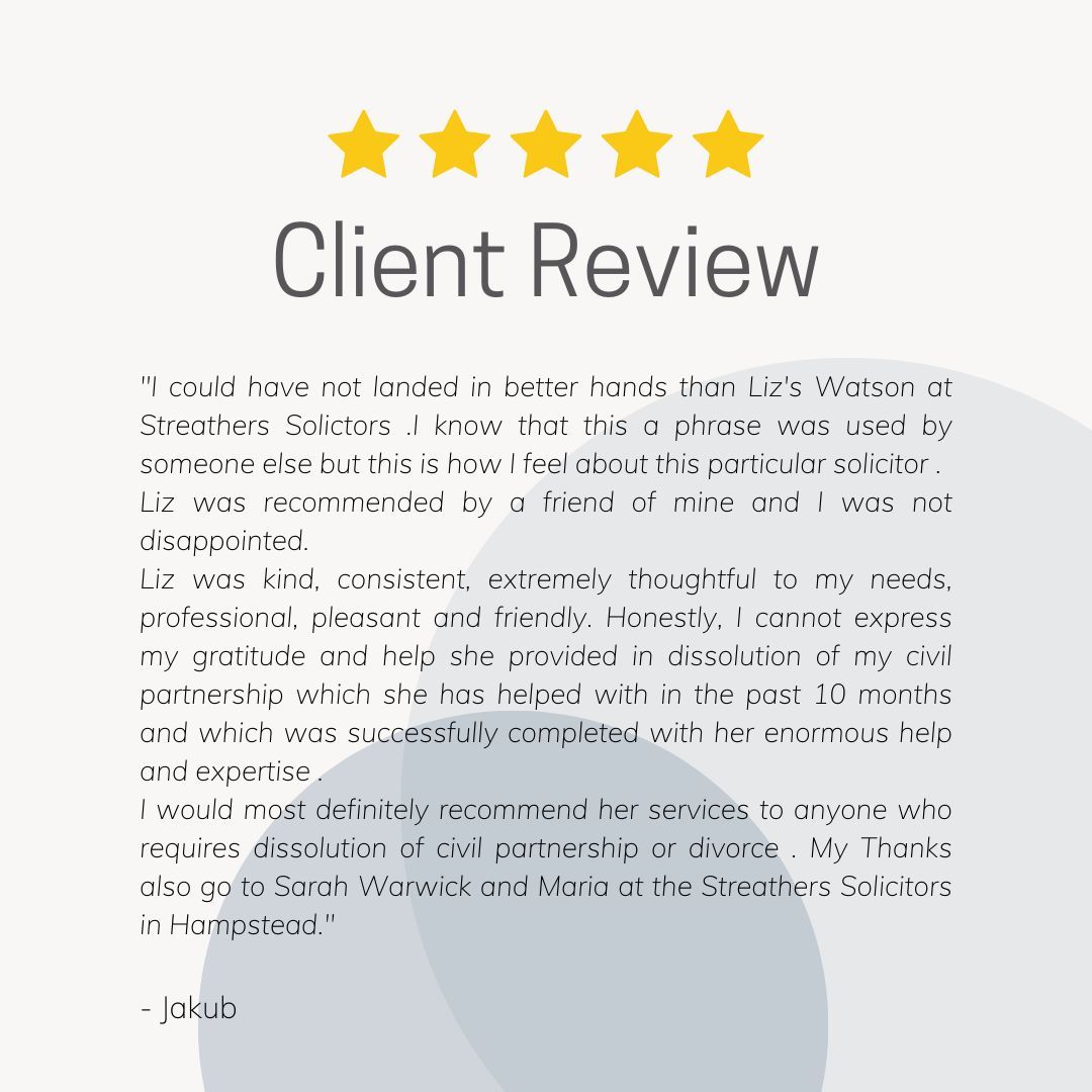 Brilliant review for Liz Watson in the family department of the Hampstead office! 

We love when our clients put such care and attention into their reviews, thank you Jakub!

#trustpilot #clientreview #positivefeedback