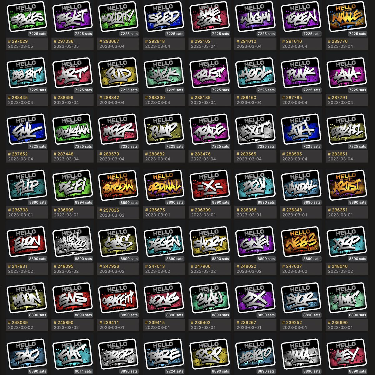 JamesAme72's tweet photo. Recovered my Crypto Tags ordinal collection today, first graff tags on Bitcoin 😋 💯🚀👀🔥 #cryptotags #ame72 #ordinals #collection https://t.co/8XwBgwtkYi