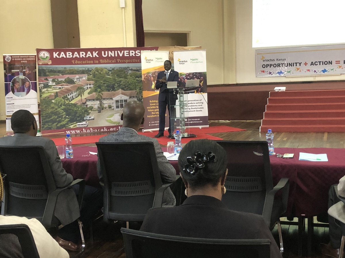 Kabarak university Prof. Henry Kiplang’at is here with us to reinforce the need to reenergize the entreprenurial spirit among the university students

#EnactusKenyaForum #WeAllWin