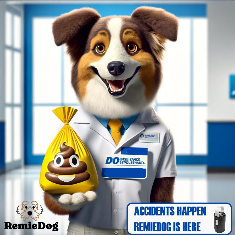 #RemieDogAIWeek day 5 reminds you that RemieDog is basically an insurance policy for your walks #smallbusinessmarketing #remiedog #aimarketing #dogproducts