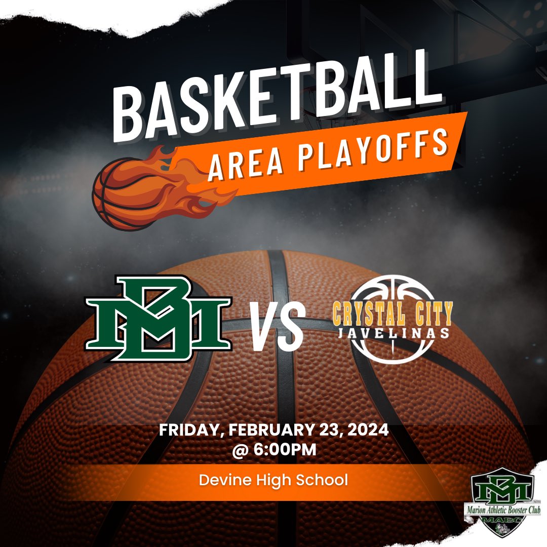 Our Varsity Boys take on Crystal City tonight for the Area Playoff Game! 6pm in Devine!

Let’s go Boys!!! 

#mabc #areaplayoffs #varsitybasketball #marionbulldogs #bulldogcountry #bulldogpride #mariontexas #3abasketballplayoffs