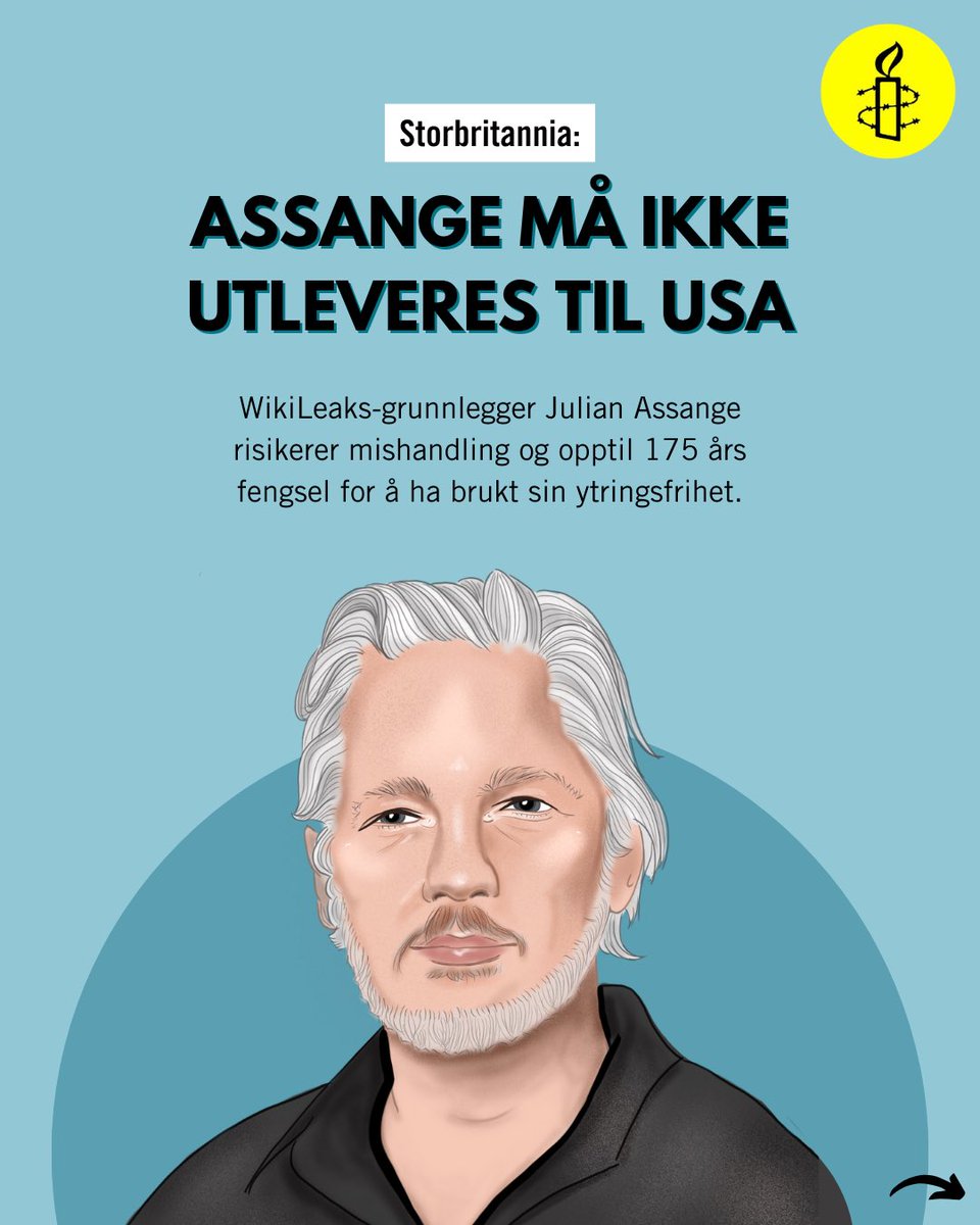 En utlevering av #JulianAssange til USA vil være et brudd på menneskerettighetene! Pressefrihet og ytringsfrihet er grunnleggende verdier for ethvert demokrati. Anklagene mot Assange må droppes og han må løslates umiddelbart ✊🏼