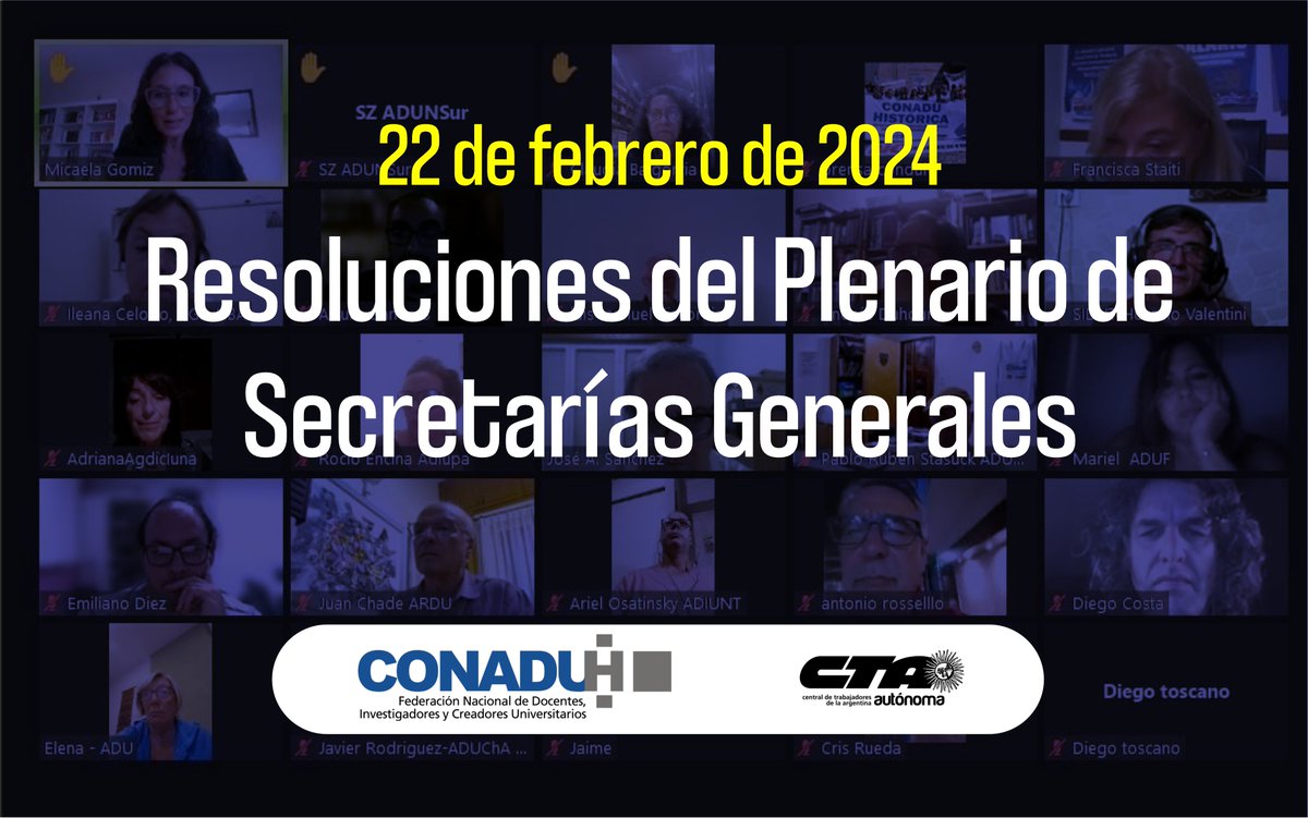 22 de febrero de 2024
➡️ Resoluciones del Plenario de Secretarías Generales conaduhistorica.org.ar/prensa/22-de-f…