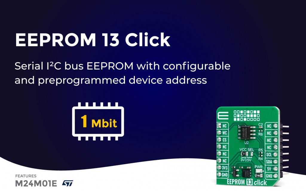 mikroel's tweet image. This Click board™ featured electrically erasable programmable memory with enhanced hardware write protection for entire memory. Check it out!
#STPartner @ST_World