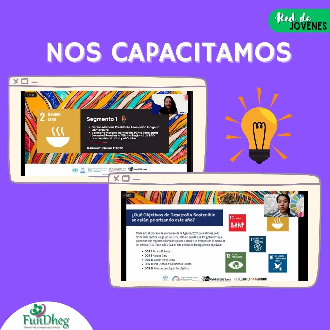 fundheg's tweet photo. 📷 La Red de Jóvenes de #Fundheg se une a las capacitaciones de revisión de la Agenda 2030 para el Desarrollo Sostenible en América Latina🌎 https://t.co/wfnWHC2c1T