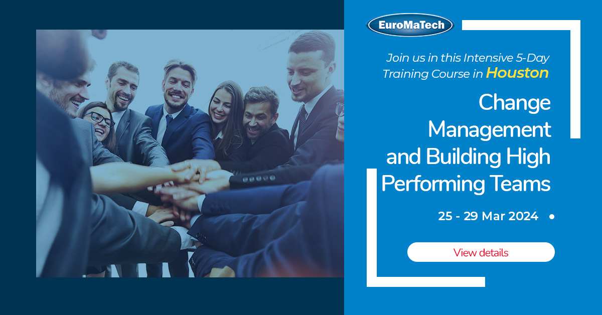 Change Management and Building High Performing Teams

Learn more>>
euromatech.com/seminars/chang…

#euromatech #traininganddevelopment #trainingcourse #changemanagement #highperformanceteams #teamsmanagement #teamdevelopment #highperformance