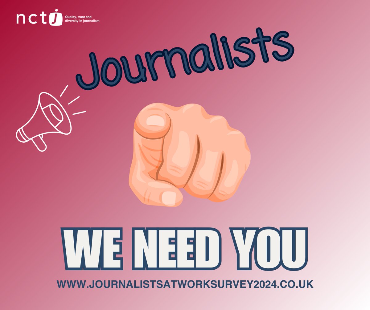 📣 Journalists! The NCTJ needs your help with industry research, Journalists at Work 2024. The online survey explores what it means to work as a journalist in 2024. Take the survey at journalistsatworksurvey2024.co.uk #journalismmatters #journalists