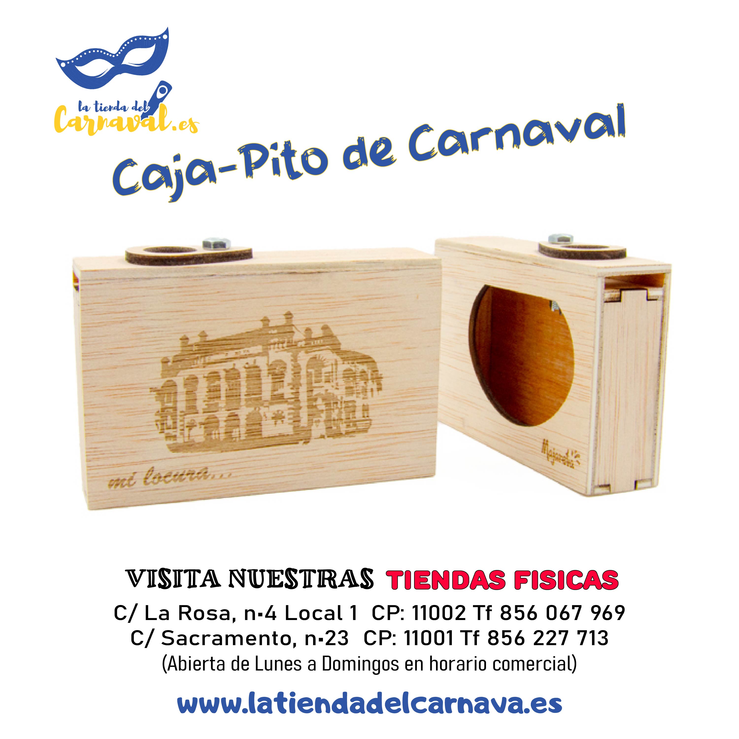 Pito de Carnaval en madera - La Tienda del Carnaval