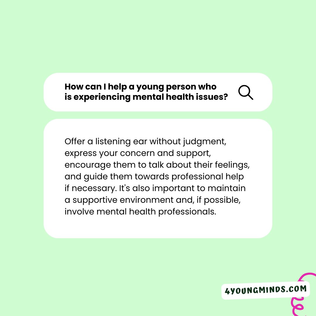 What would your advice be? 💚🙏🏽

#4youngminds #TalkAboutIt  #mentalhealthadvice #mentalhealthtips #adults4youngminds #helpingyoungpeople #youngpeopleinneed 
#yourvoicematters #childrensadvocacy #youngpeopleadvocates
#mentalhealthadvocate #mentalhealthinschools #mindovermatter