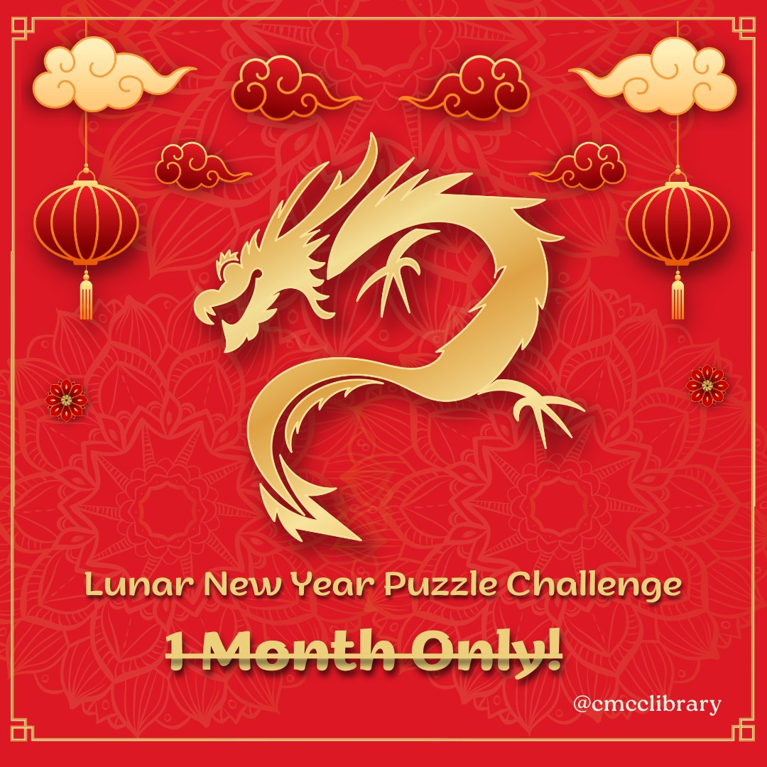 CmccLibrary's tweet photo. 🏆🐉🧩Victory Alert! 🎉 The Year of the Dragon Puzzle Challenge was conquered in just two weeks! Well done players! 👏The dragon has flown off to make room for something new. Stay tuned for what's next at #cmcclibrary! #lunarnewyear2024 #PuzzleComplete https://t.co/zA53OcujEM