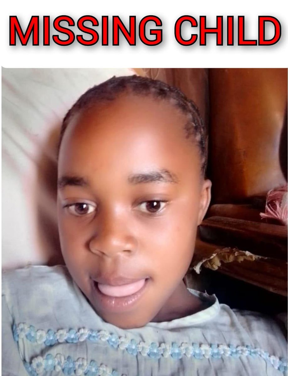 ⚠️ *MISSING CHILD* ⚠️ Rufaro Shiri 13 years old Last seen Wednesday 21st February Around 11am in Domboshava. She was wearing navy blue trousers with a grey long sleeved shirt. For any sightings or information on her whereabouts, please contact: 0775 061 332 0780 313 359