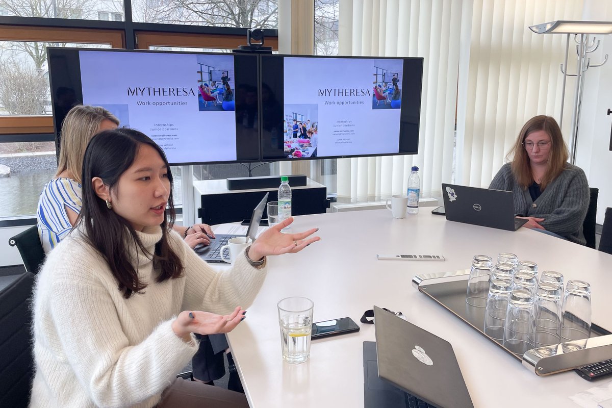 EU_group's tweet photo. πA fantastic day at @mytheresa HQ!
Our students gained valuable insights and enjoyed an exclusive office tour.β¨
Big thanks to our hosts for an unforgettable experience! Ready to explore the world of luxury fashion?
#EUexperience #EUMunich #EU #Business #School https://t.co/kMnkBDogft