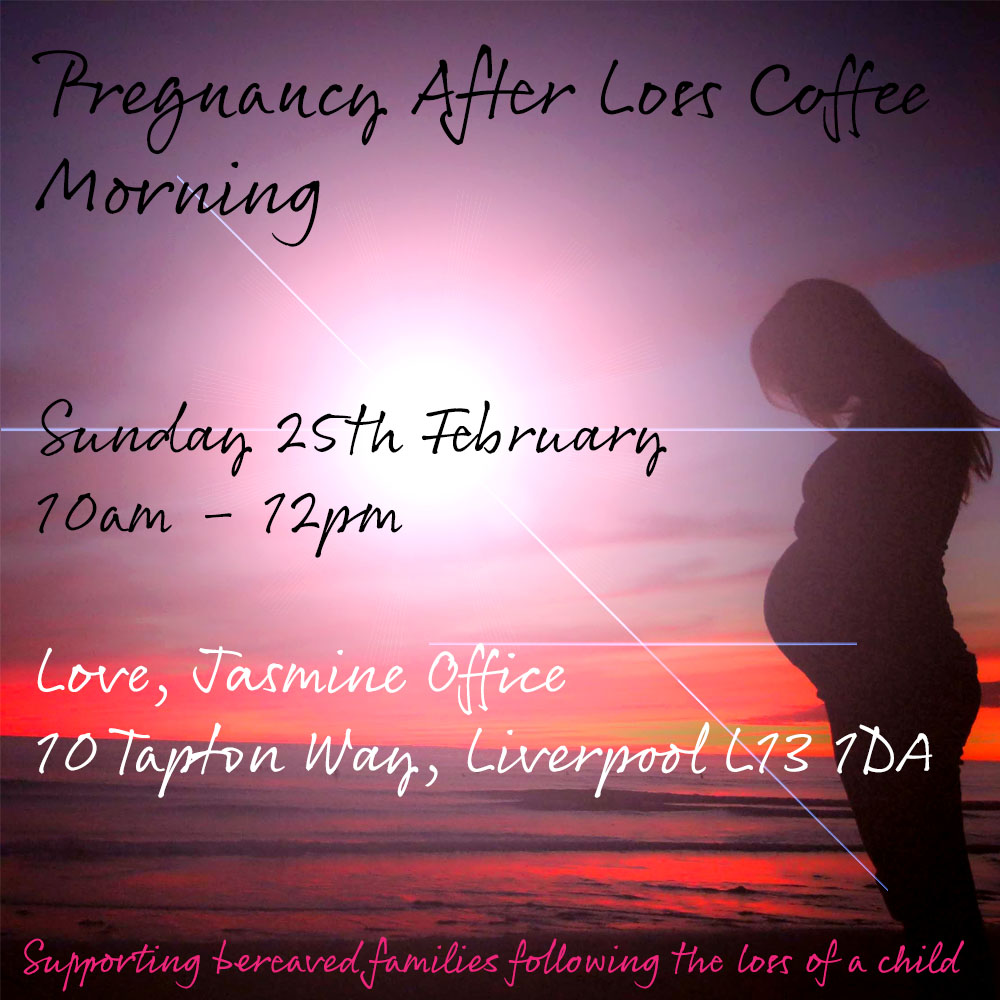 Tomorrow is this month's Pregnancy After Loss Coffee Morning. 
Families are able to bring their young children with them to this group and it takes place at our Wavertree office between 10am and 12pm.

#childloss #mentalhealth #bereavedfamilies #localcharity #coffeemorning