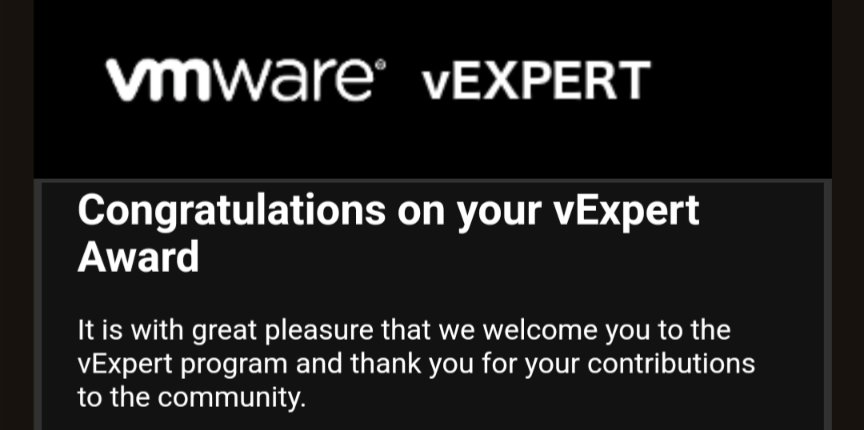 Happy to be included again in this great program thanks <a href="/vExpert/">VMware vExpert</a>