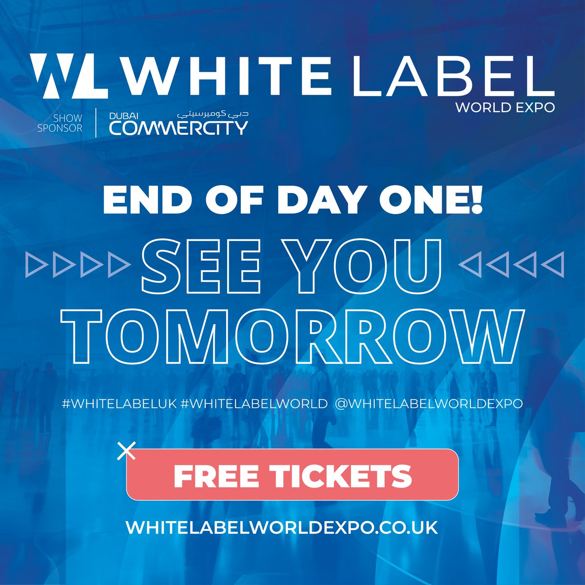 Wow!  Thanks for joining us on Day One at White Label World Expo - an amazing day with amazing speakers and exhibitors! Missed something? No problem, another day of fantastic content awaits tomorrow. Lost your ticket? We can reprint it at the entrance. See you at 10 am!