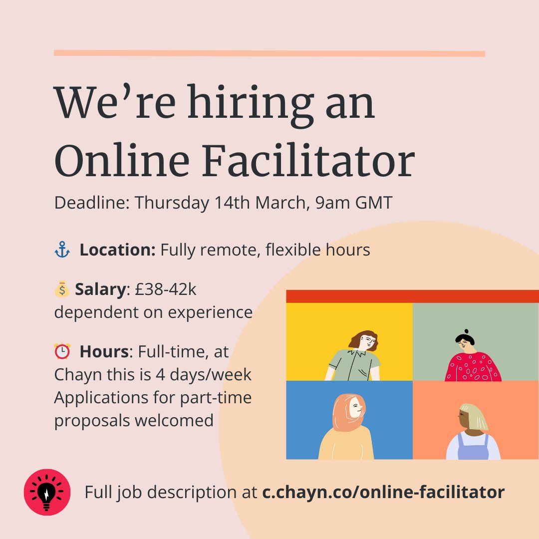 Hiring for an Online Facilitator with trauma expertise. A unique role perfect if you're energised in online settings and well versed in the impacts of trauma. Join our team to support those fighting gender-based violence globally.  Deadline 14th March >>  c.chayn.co/online-facilit…