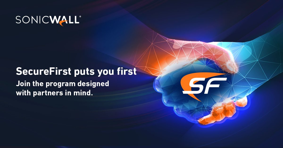 Our new SonicWall SecureFirst Partner Program 🤝 puts partners first.

Here are 10 reasons why more than 17,000 registered solution and service providers have partnered with SonicWall 👉 bit.ly/3Sjo15k

#SonicWall #SecureFirst #MSP #MSSP #cybersecurity