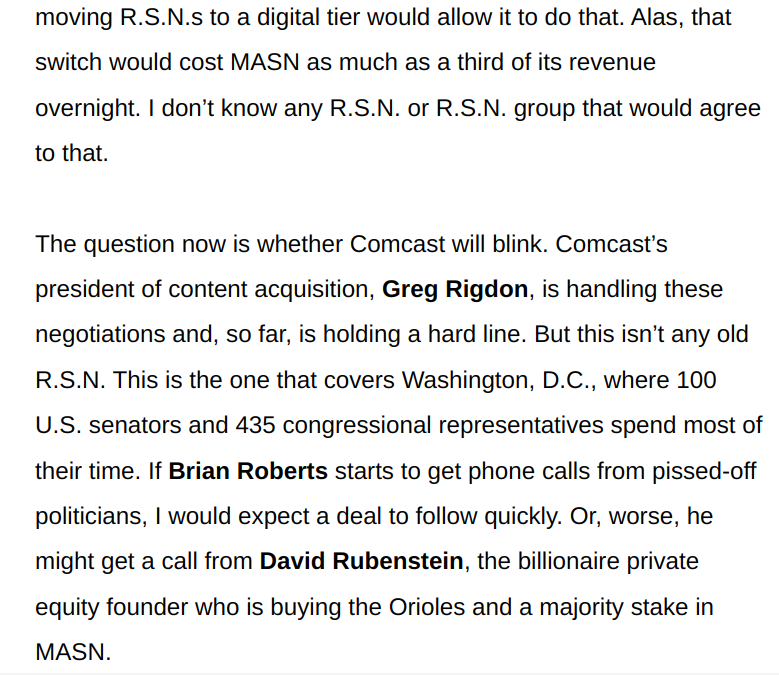 mattkremnitzer's tweet photo. Here's the latest from John Ourand on the dispute between Comcast and MASN. I've been close to getting rid of cable before, but losing MASN would be the last straw https://t.co/VTbxLVLfzt