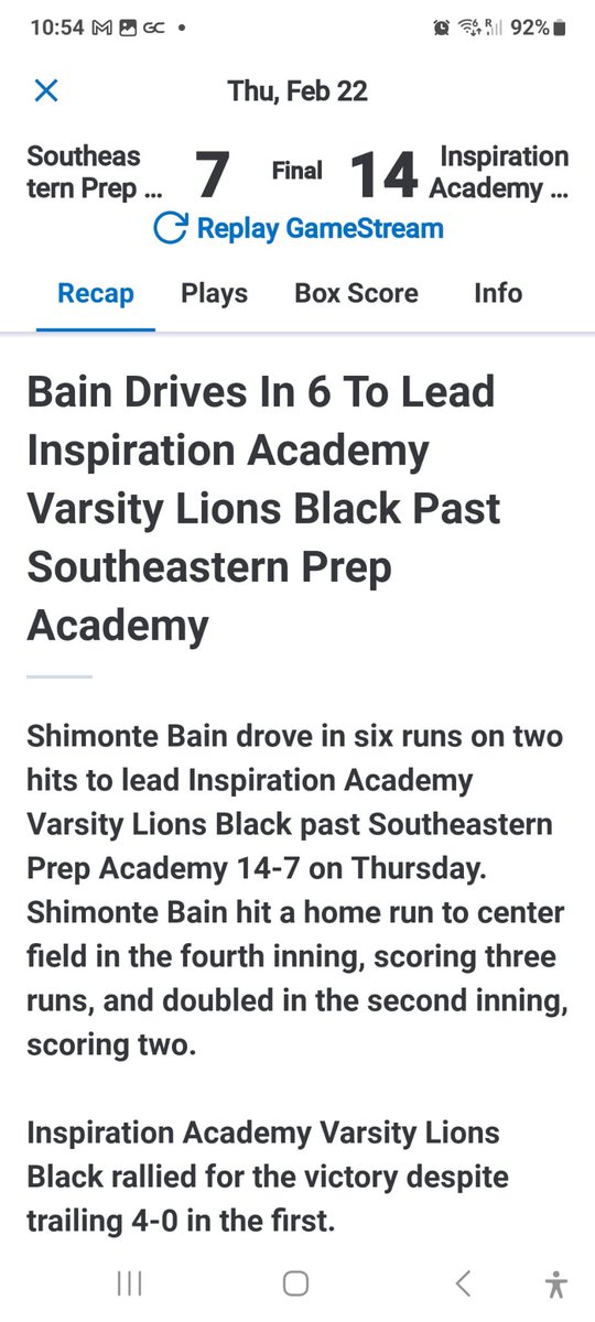 shimmy242's tweet photo. Home opener 2-3. Homerun to Cf
Double to Rf. @CoachBacon34 @ICE_Esh15 @20_Beards @jermain_craw @CreamRecruiter @UncommittedUTR @StatStak @FlatgroundBats https://t.co/zAFQHZTvZs