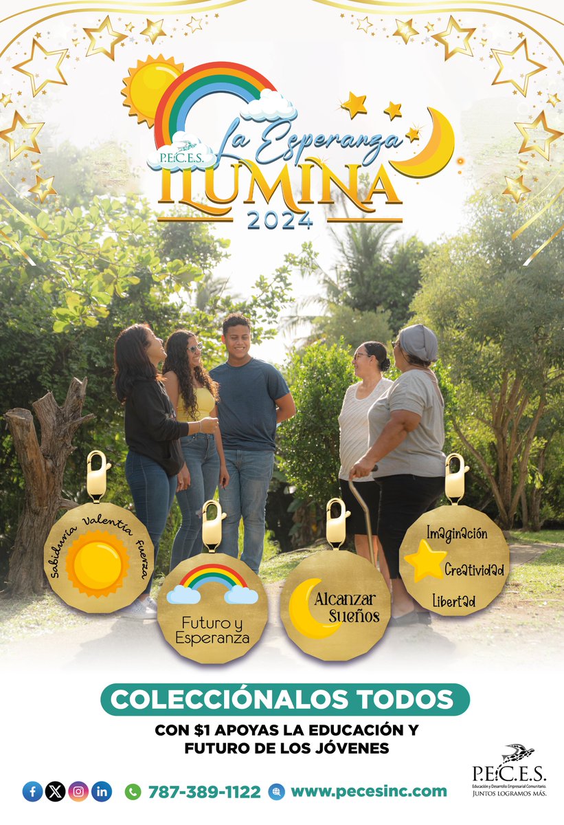 #IluminaLaEsperanza 🌟 | ¡Regresa nuestra campaña anual! Con cada charm que adquieras por solo $1, estás invirtiendo en la educación y en el futuro de nuestra juventud.

¡Colecciónalos todos!

Para más información:
☎️ (787)389-1122
🌐 pecesinc.org

#JuntosLogramosMás