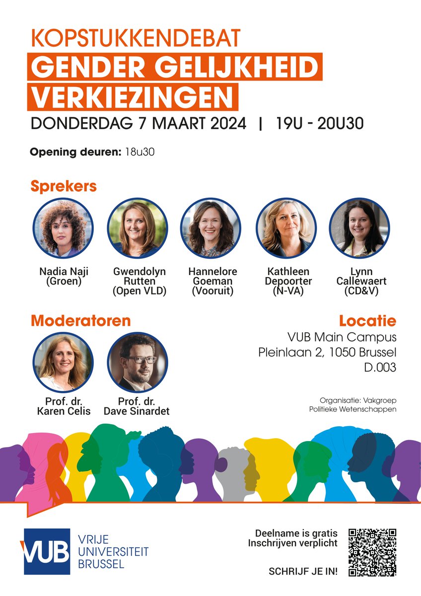 📅 Upcoming event on the 7th of March !  

In the context of the RHEA Gender Week, some POLI colleagues are organising a Dutch-speaking debate named 'Gender Equality Elections' with prominent politicians from Belgium.   

Want to attend? Register here 📝: mailchi.mp/f0135d2269b7/k…