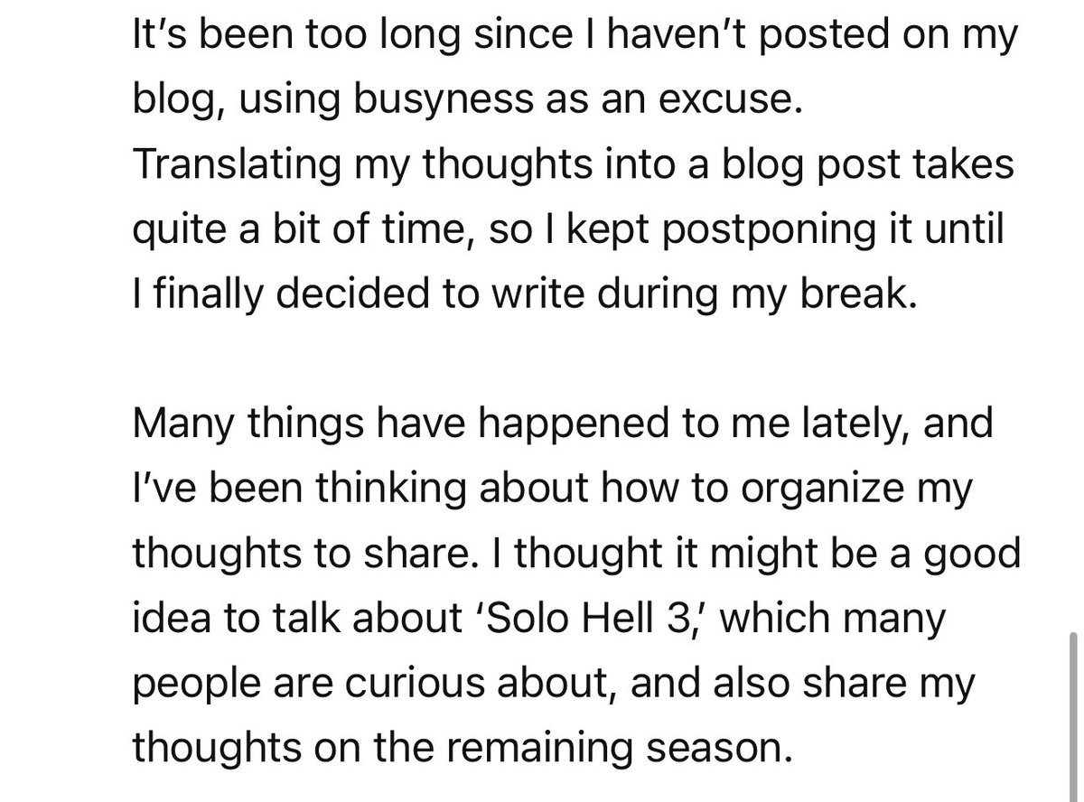 fangirling_era's tweet photo. [thread] English translation of Gwanhee’s blog

Sharing these as I appreciated his blog more through thru chatgpt trans lol instead of just google trans

#SinglesInferno3 https://t.co/X6X3Bi6pUJ