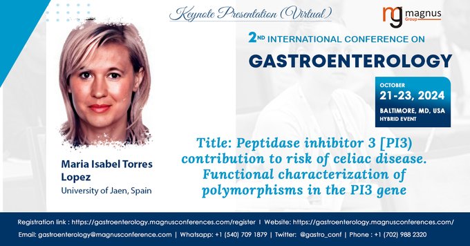 gastro_conf's tweet photo. Immerse yourself in the excitement and expertise brought by our distinguished keynote speaker, @mariais27997685 , from @ujaen , Spain, at the @gastro_conf  hosted by @magnus_group at Baltimore, USA, from October 21-23, 2024.
Phone at 1 (702) 988-2320
WhatsApp at +1 (540) 709 1879 https://t.co/yUBfJ3PRYl