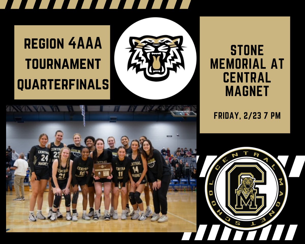 🚨 GAME DAY!!! 🚨
🏀 Region 4AAA Tournament Quarterfinals 
🆚 Stone Memorial 
📍 Central Magnet School
⌚️ 7:00 pm
📺 <a href="/NFHSNetwork/">NFHS Network</a>

Winner advances to the Region 4AAA Tournament Semifinals!!! Let’s Go Lady Tigers!!! We need a HUGE crowd at home tonight!!!