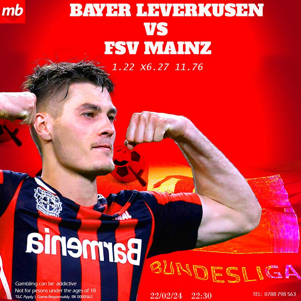 Meridianbetke's tweet photo. #Bundesliga tournament between Bayer and Mainz, game moto sana, Bet and win.⚽

Build bet here👉 : https://t.co/juxhR1xLD1

#football #sports #meridianbetke #MeridianCasino #BetBuilder #freespins #Aviatorfreebet #FREEBE https://t.co/XF9wX0ef54