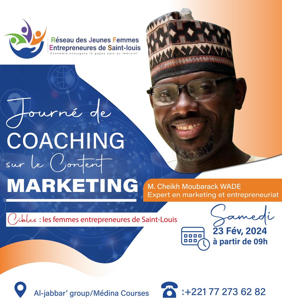 ReseauLouis's tweet photo. Vous êtes entrepreneure ? Vous êtes dans la création d'entreprise durable? Le Réseau des Jeunes Femmes Entrepreneures de Saint-Louis vous invite à prendre part à cette journée de coaching sur : le content Marketing avec l'expert M. Moubarack wade.
#Entreprenariat https://t.co/Z1LYzaDnxL