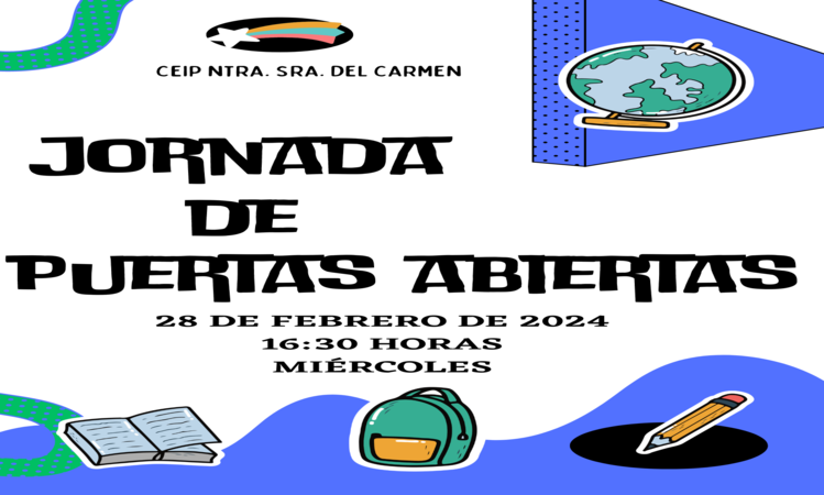 CeipCarmen's tweet photo. #ADMISIÓN2024_2025 El próximo miércoles, 28 de febrero de 2024, tendremos la JORNADA DE PUERTAS ABIERTAS en el CEIP NTRA. SRA. DEL CARMEN de Murcia. ¡Les esperamos! https://t.co/aSMMbFi7iv