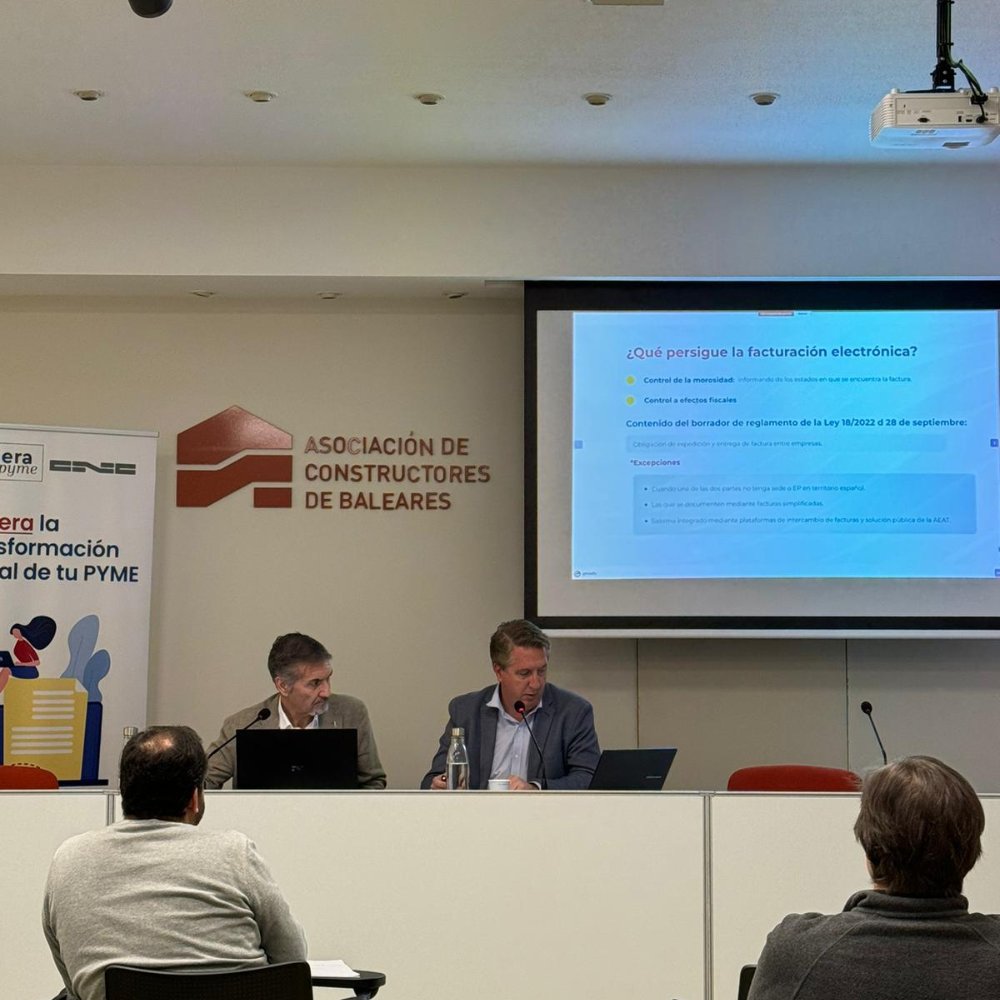 Esta mañana, taller sobre facturación electrónica en OAP CNC Palma de Mallorca.

Más de 150 asistentes online. Agradecemos a @tracomconsulting y Vilomar Asesores.

Próximo webinar gratuito en oapcnc.es. ¡Gracias a todos por el interés!