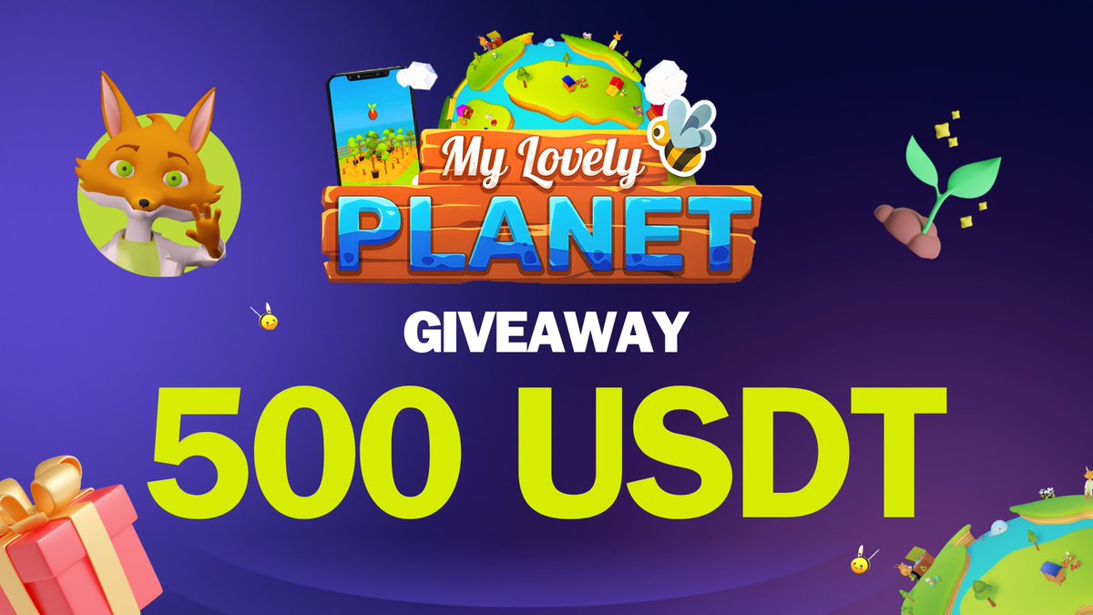 [#GIVEAWAY]

Pour fêter ses 25 000 joueurs actifs monthly, le jeu My Lovely Planet te fait gagner 500 $USDT 💰

Pour participer :

👉 Like ❤️ &amp; RT 🔁
👉 Tag 2 amis dans la crypto
👉 Follow <a href="/MyLovelyPlanet1/">My Lovely Planet</a>  &amp; <a href="/Crypto__Goku/">Goku 🗞</a> 

📅 TAS 25.02

#sponsorisé