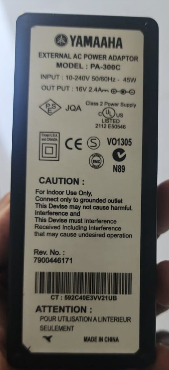So I purchased a keyboard px900 from official yamaha dealer in Mumbai India. When I unboxed it and to my utter shock,the adapter is completely fake and the name mentioned in adapter is YAMAAHA. I never thought yamaha would make such a cheap mistake <a href="/YamahaMusicUSA/">Yamaha Music USA</a> <a href="/IndiaYamaha/">Yamaha Music India</a>