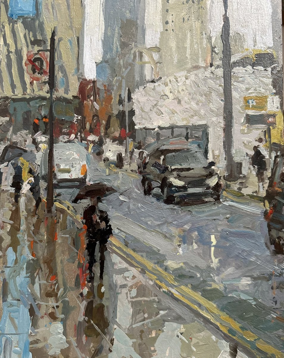 A passerby said I must be blind painting this. I’m a bit deaf, but thought my eyesight was ok? Always best to take little notice of what anybody says, whether good or bad!

#lowermoseleyst #northernartist #pleinairpainting #rainfall #streetscene #impression #manchester