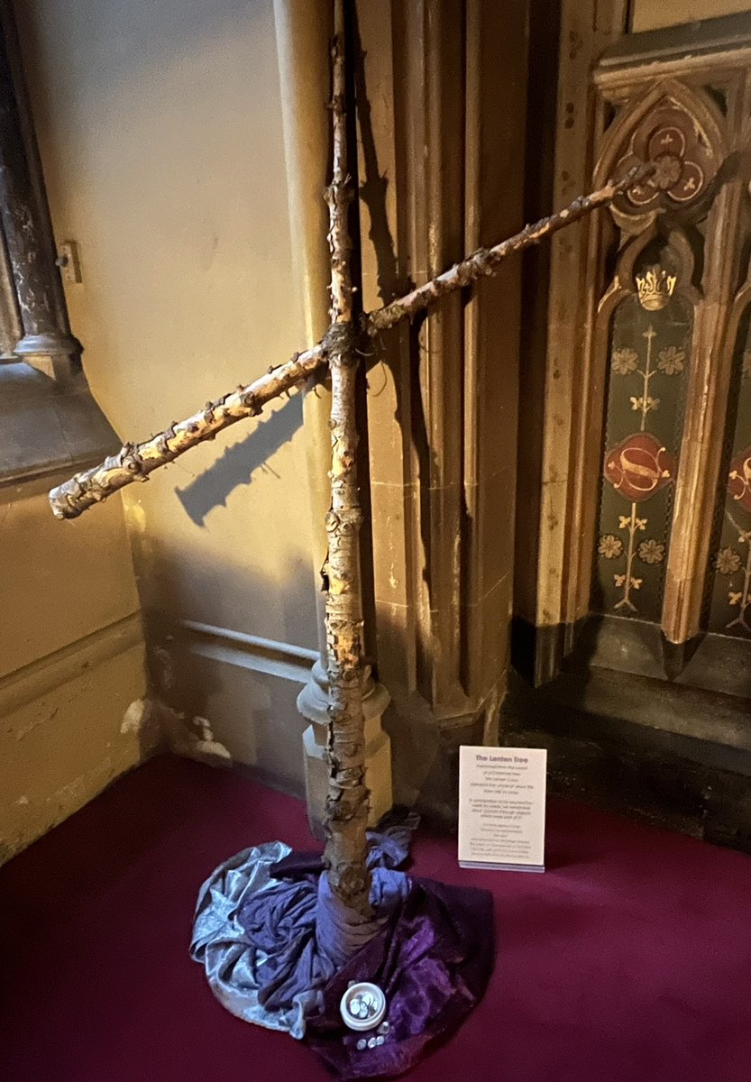 Our Lenten tree went up in the Chapel of St Mary Undercroft this week. The first of the symbols of Christ’s passion: thirty pieces of silver