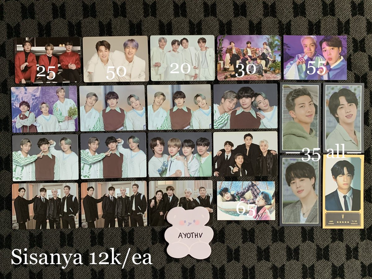 WANT TO SALE • WTS MPC MINI PHOTOCARD BTS INA 💸 in pict ☆ Splitpay only ☆ Fee packing + adm 9.8%❌ ☆ 🍊freeong (star seller) 📍Sby ⚠️No sensi buyer, no rf, no return⚠️ Hmu if u’re interested!!💜 🏷; pc merch box mb spc rm jin suga yoongi jhope jimin taehyung v jungkook