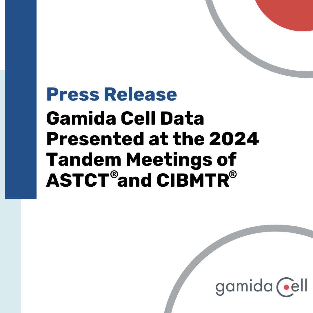 Two poster presentations highlighted Gamida Cell research at #Tandem24, hosted by <a href="/ASTCT/">ASTCT</a> &amp; <a href="/CIBMTR/">CIBMTR</a>. Learn more in our press release: investors.gamida-cell.com/news-releases/…

#celltherapy #ASTCT #CIBMTR