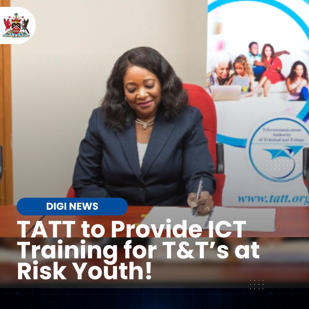 MDT_TT's tweet photo. 💻Recently, Mrs Cynthia Reddock-Downes, CEO of the Telecommunications Authority of Trinidad and Tobago (TATT), made a significant move by signing bursary agreements with four organizations.

Learn more on our site! 👇https://t.co/qRkrRCTO13 https://t.co/eizKtXm3Hb