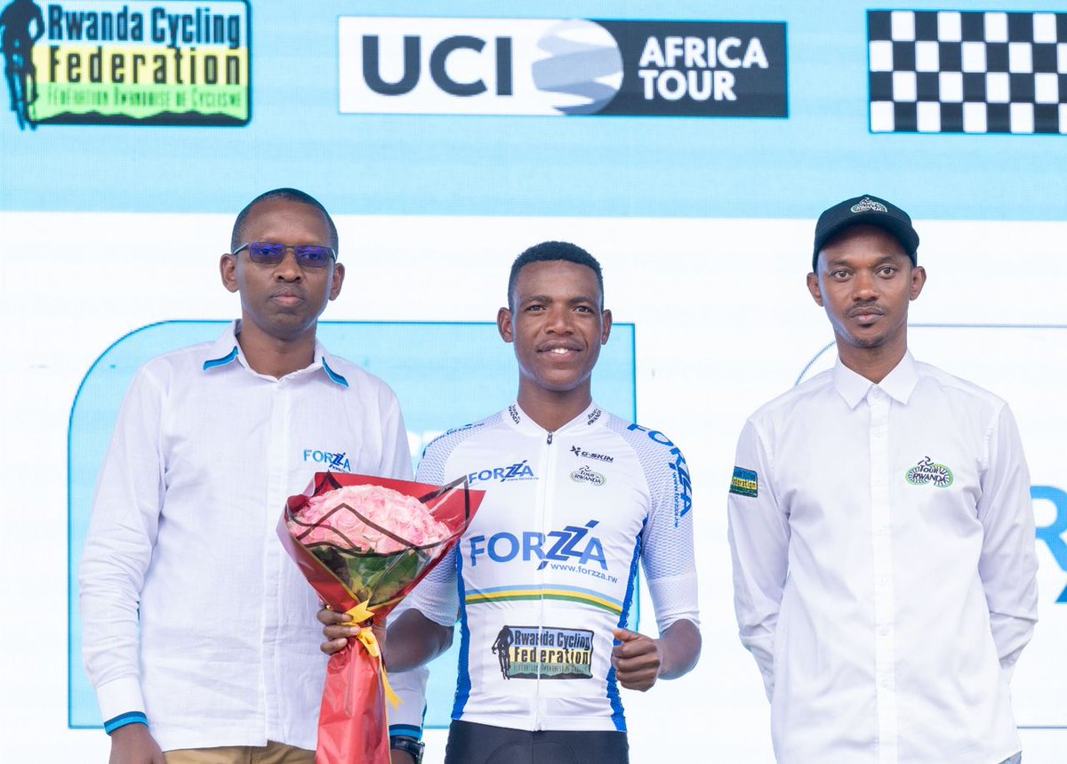 Rwanda_Sports's tweet photo. Peter Jospeh Blackmore of @IsraelPremTech wins today’s stage at Mont Kigali and take the yellow jersey. The best Rwandan is Eric Manizabayo of Team Rwanda. 
#TdRwanda2024 
#VisitRwanda https://t.co/g4cYyETUZw