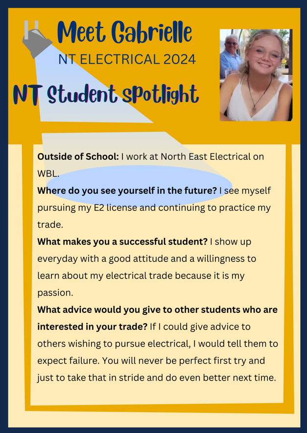 NorwichTech's tweet photo. Meet Gabrielle!

NT celebrating CTE Month! #CTEmonth #CTEatCTECS https://t.co/m0fTweBIjX