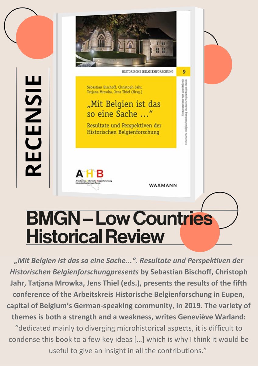 Geneviève Warland read '„Mit Belgien ist das so eine Sache ...“. Resultate und Perspektiven der Historischen Belgienforschung' by Sebastian Bischoff, Christoph Jahr, Tatjana Mrowka, Jen Thiel (eds.)👇 read the full review at: ow.ly/873x50QGAgv