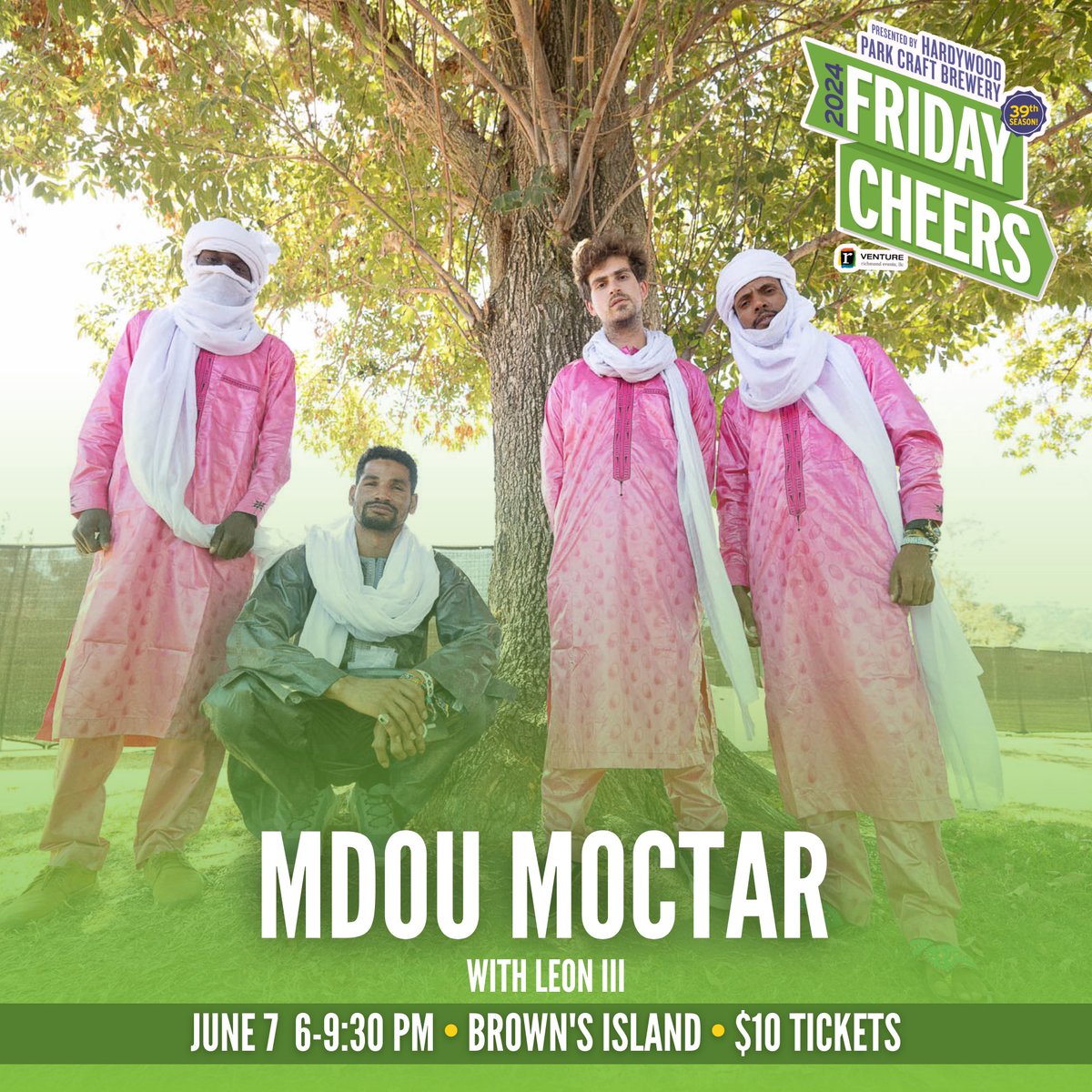 Richmond VA - We’re back on Browns Island on 6/7 with <a href="/MdouMoctar/">Mdou Moctar</a> as part of the <a href="/FridayCheers/">Friday Cheers</a> summer lineup.  Get it.  🌀👁️🌀