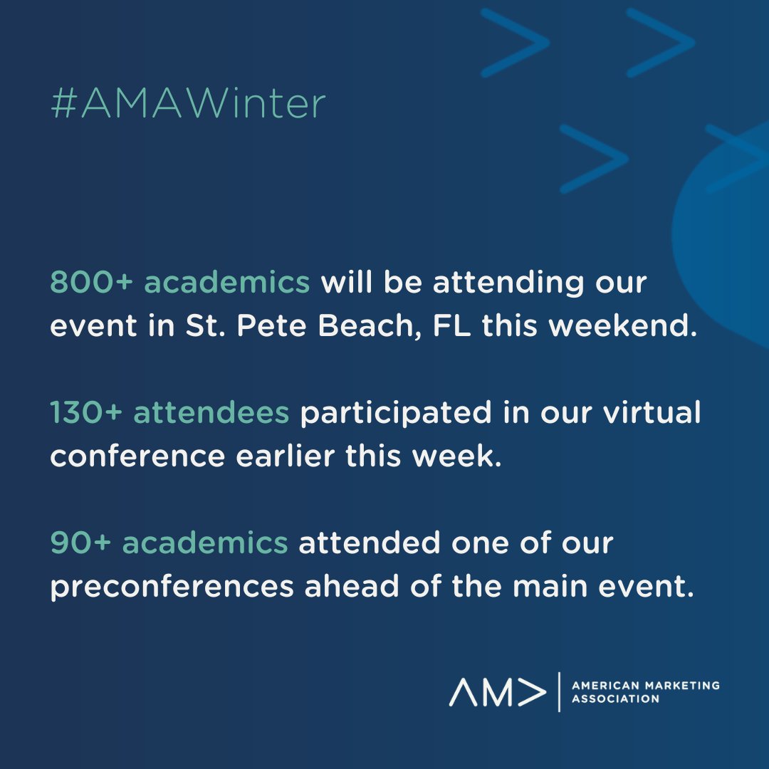Welcome to Day 1 of the #AMAWinter Conference in beautiful St. Pete Beach, FL. ☀️

We're thrilled to have over 800 academics joining us in person - some even traveling from around the world (scroll below to learn just how far)! 

Today's agenda: bit.ly/48dyp51