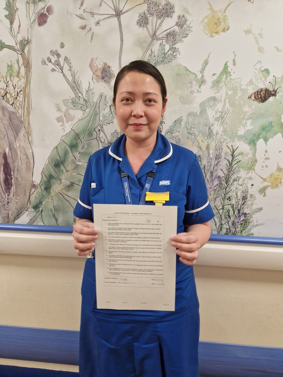 Congratulations to Johanna for successfully completing 5 Criteria Led Discharges on the Unit and being the first RN to be signed off as competent #CLD #patientcare #empowerment