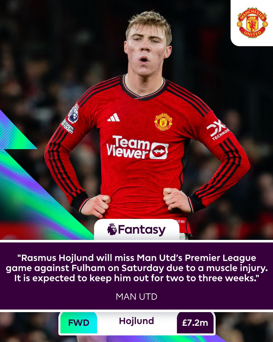 Over 400,000 #FPL managers have brought Rasmus Hojlund in for Gameweek 26 😢