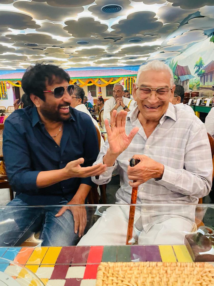 After a long time, met the great Atluri Purna Chandra Rao garu, producer of our favourite film, Venky!! Felt nice as We relived those wonderful moments. Wishing him Good Health and Continued Happiness !!