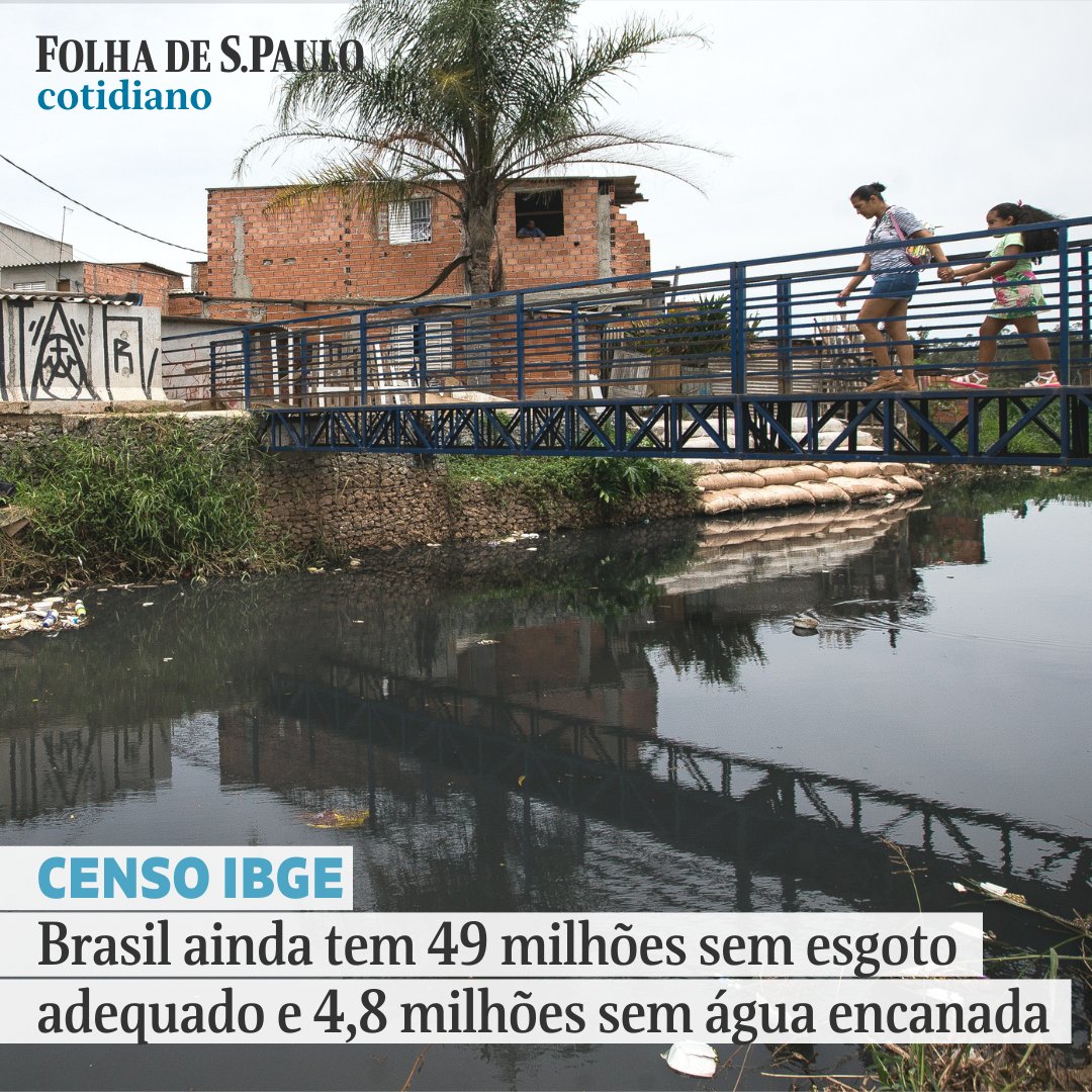 CENSO 2022 | Brasil ainda tem 49 milhões sem esgoto adequado e 4,8 milhões sem água encanada. Censo 2022, do IBGE, aponta desigualdades regionais e mostra que parte da população não tem coleta de lixo e banheiro. 📲📰 Leia mais em mla.bs/917ab440