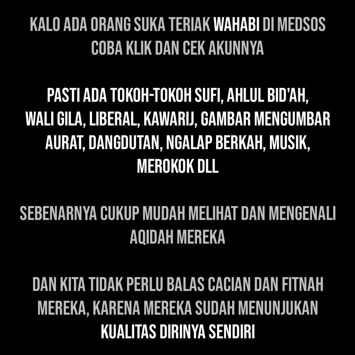 AYB_id's tweet photo. “Kalian tidak boleh menganggap sesat amalan kami. Hanya kami yang boleh menyesat-nyesatkan kelompok lain (yaitu Wahabi).”

✍🏻 Ustadz Ristiyan Ragil Purtadianto hafidzahullah https://t.co/KuOIkGndmP