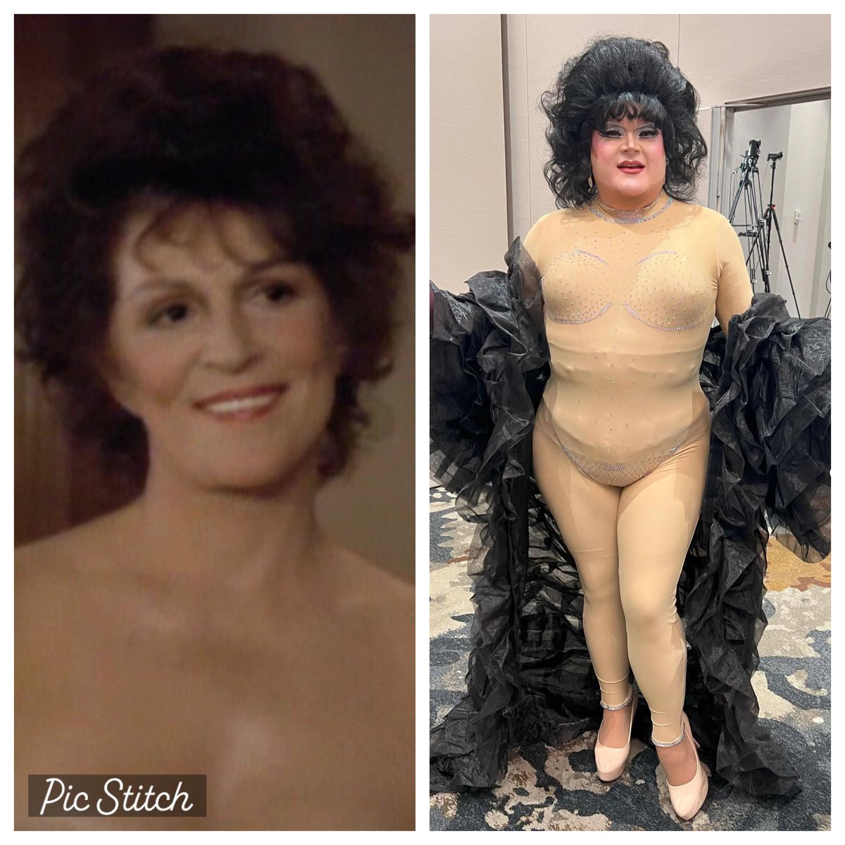 Thanks @hannaedits for getting the only pic taken of my “nude illusion” Lwaxana Troi at @FarpointCon #lwaxanatroi #marjelbarrett #startrek #startrektng #startrekthenextgeneration